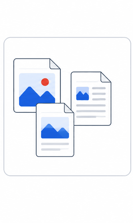 Image to PDF Converter support illustration showing image page set
