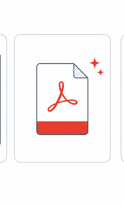 Image to PDF Converter support illustration showing combined pdf