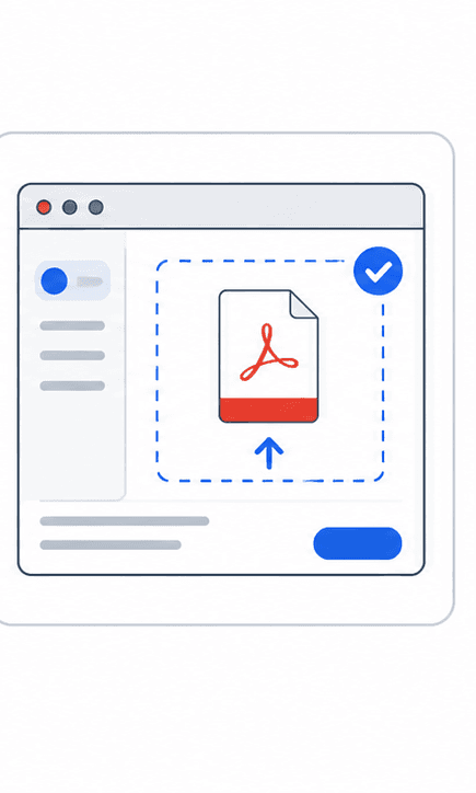 Image to PDF Converter support illustration showing document delivery