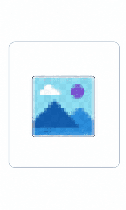 AI Image Upscaler support illustration showing small source image