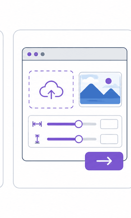 Image Resizer support illustration showing width and height