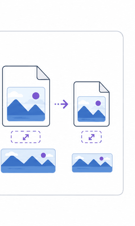 Image Resizer support illustration showing source and resized copy