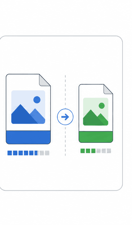 Image Compressor support illustration showing original and compressed