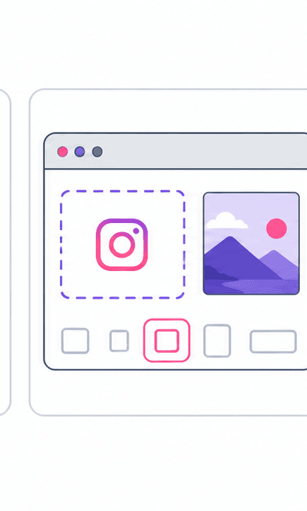 Instagram Post Resizer support illustration showing square preset