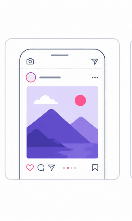 Instagram Post Resizer support illustration showing mobile feed preview