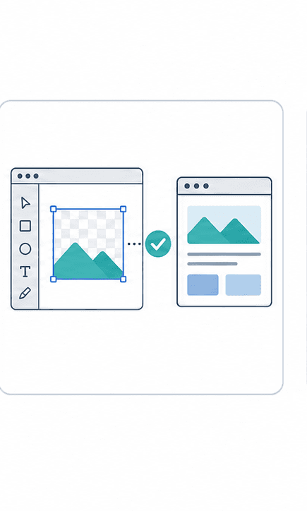 WebP to PNG Converter support illustration showing design-ready placement